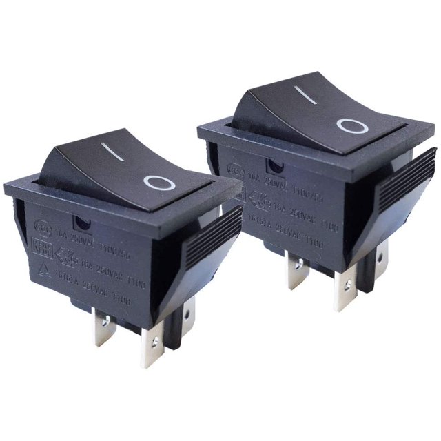 Artrinck 2 Pcs AC 16A/250V DPST 4 Pins ON-Off 2 Position Rocker Switch Toggle for Automobile Car Boat Household