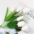 thumbnail image 2 of Hilingoto Clearance Artificial Flowers Artificial Flowers 1Pc 6 Fork 6 Heads Simulation Tulips Artificial Silk Flowers White, 2 of 7