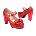 thumbnail image 2 of SACFOF Women's Sequins Glitter Mary Jane Shoes Shine Sparkly Vintage Chunky High Block Heel Women Pumps with Bow and Ankle Strap Rockabilly Cosplay Kawaii Marriage Mary Jane Dress Pumps, 2 of 6