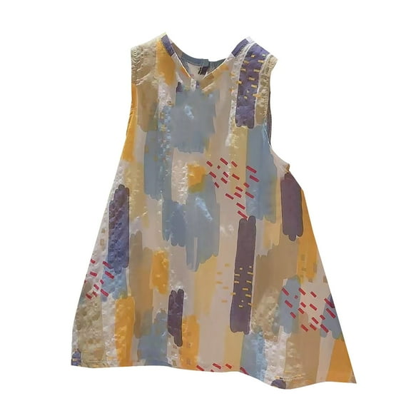 XXWXYD Baby Girl Dress Toddler Sleeveless Summer Dresses Abstract Watercolor Paint Print Casual Par𝗍y Dress 𝖥loral Sundress Kids Clothing Play Dress Aesthetic Outfit