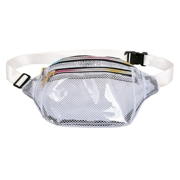 Bum Bag for Women Women Crossbody Bag Beach Bag Waist Pouch Mesh Surface Fanny Pack White Miss