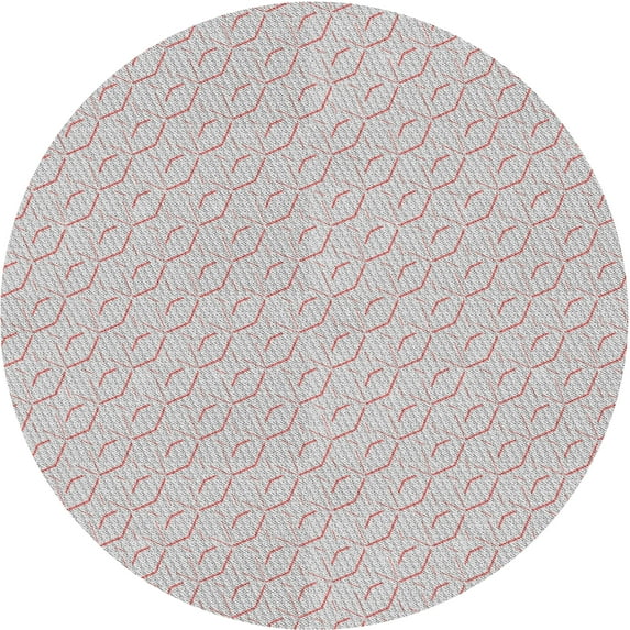Ahgly Company Indoor Round Patterned Platinum Gray Novelty Area Rugs, 4' Round