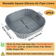 thumbnail image 2 of Doublures en Silicone pour Friteuse à Air Chaud Carrées, Ensemble de 2, Doublures de Plateau Réutilisables en Silicone de 8 Pouces pour Friteuse à Air de 3 à 5,5 Qt, Accessoires pour Friteuse à Air Carrée pour Cosori, C, 2 of 5