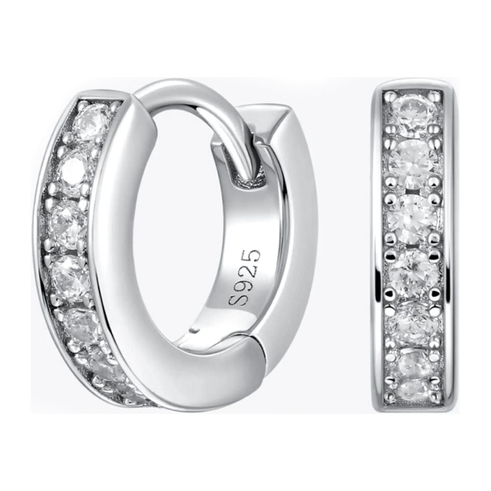 Huggie Ohrringe Mit Strasssteinen Sterlingsilber Mit Goldüberzug - Hey