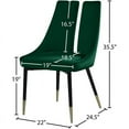 thumbnail image 5 of Meridian Furniture Sleek Green Velvet Dining Chair (Set of 2), 5 of 7