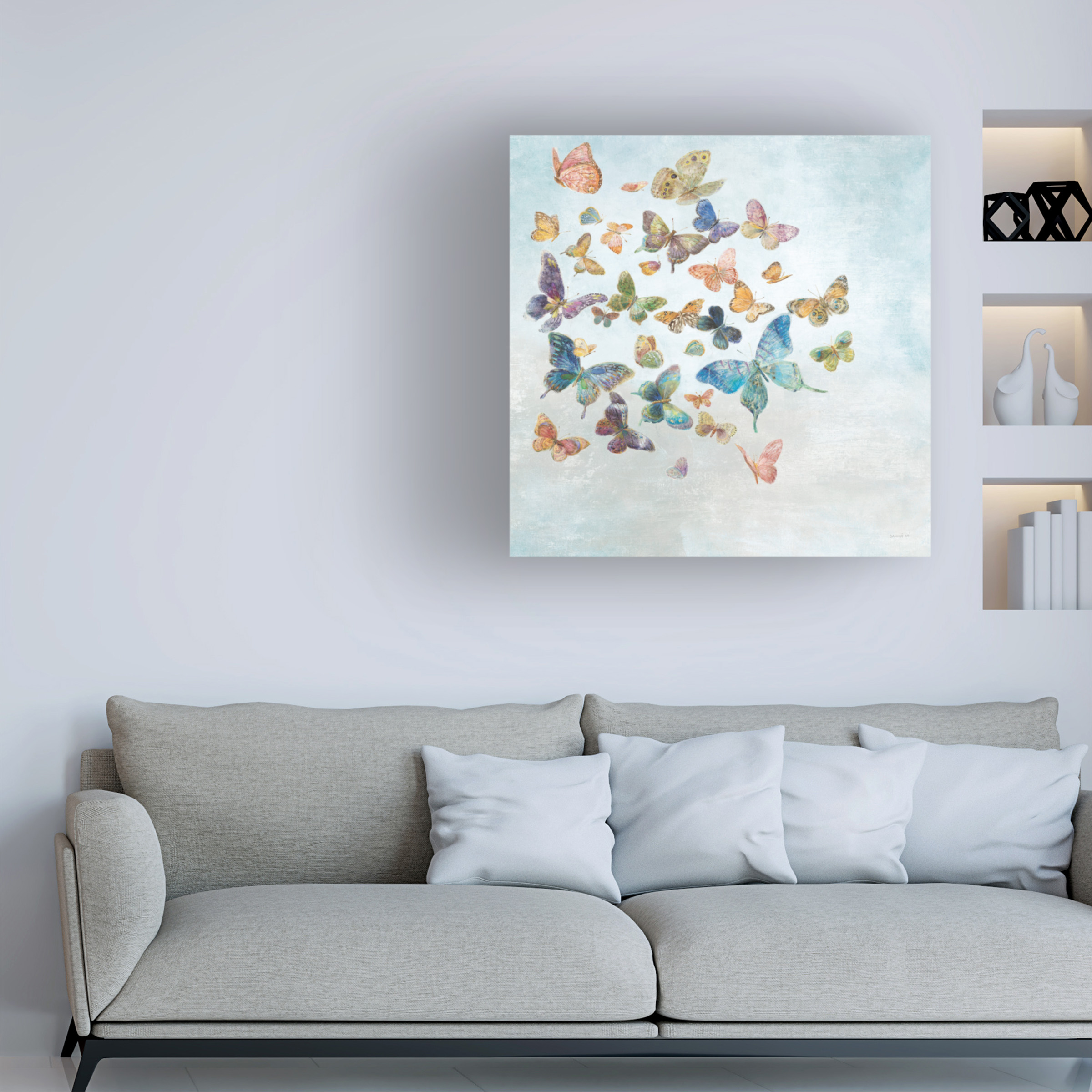 Danhui Nai 'Beautiful Butterflies v3 Sq Light' Canvas Art