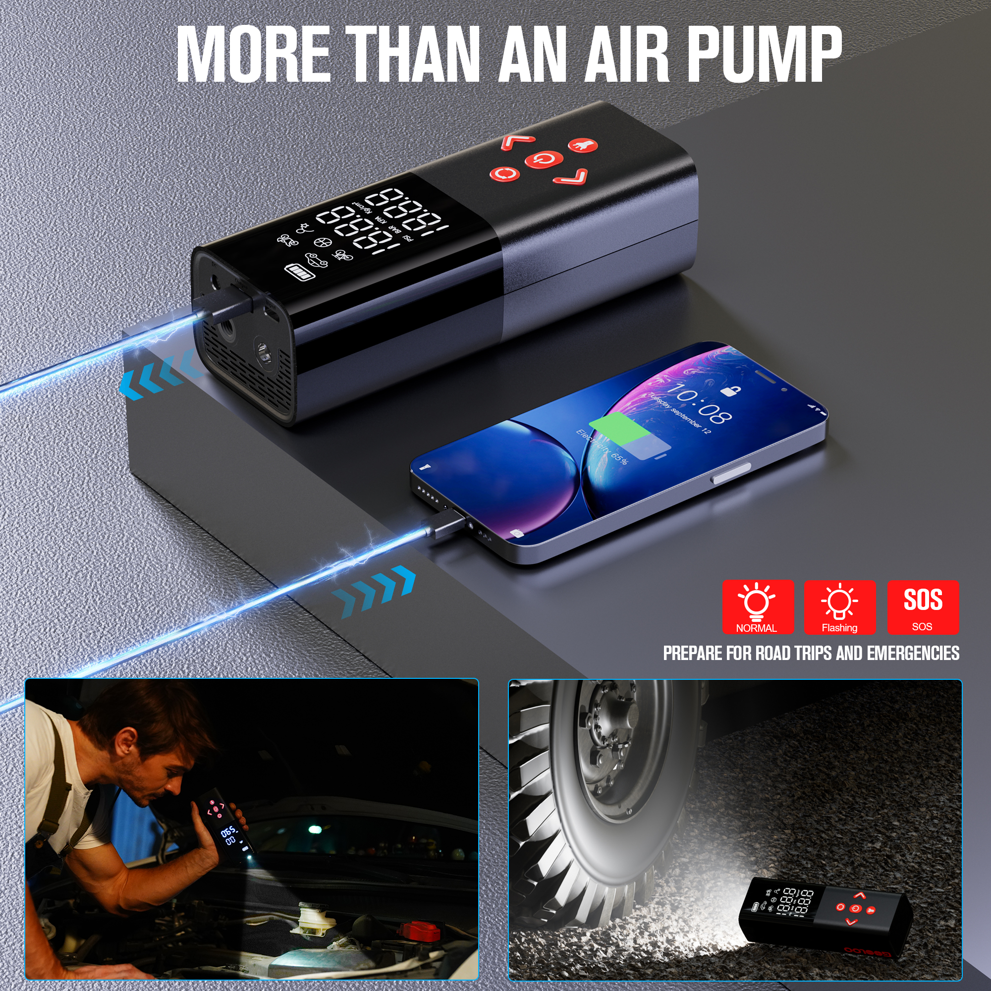 Gooloo AP150 Cordless Tire Inflator Air Pump photo 2
