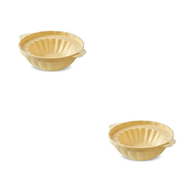 Cateissary Bandeja de moldes para cuencos de hielo, organizador de moldes de cocina, accesorios para contenedores, amarillo Amarillo 2piezas Cateissary CBP281069