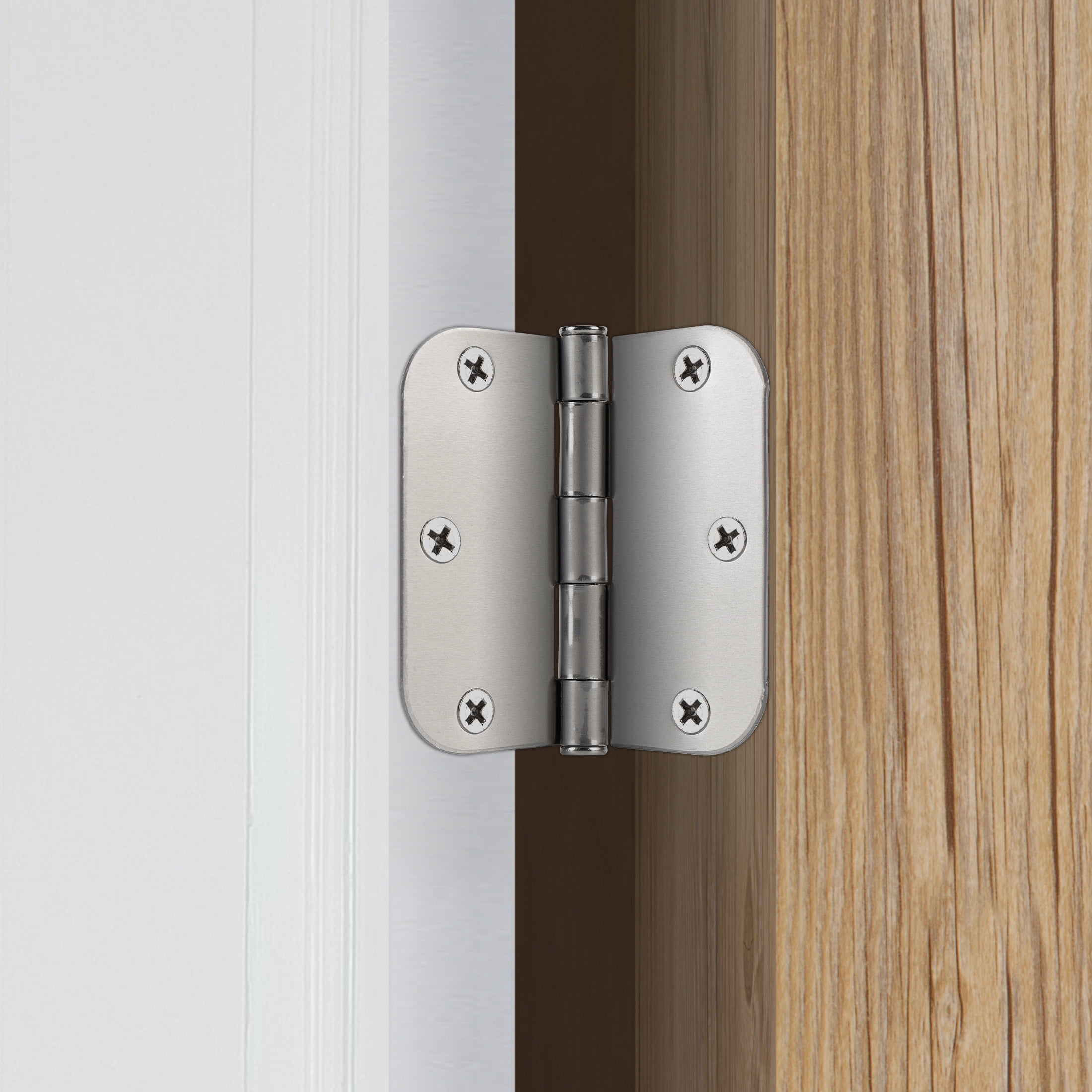 (2 pack) Hyper Tough 3-1/2 in. x 5/8 in. Satin Nickel Squeak-Free Door Hinge, 1 Piece