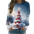 thumbnail image 2 of ‌FDGIU Women's Christmas Sweatshirt 2025 – Fleece Lined Pullover, Merry & Bright Holiday Top, 2 of 5