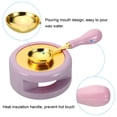 thumbnail image 5 of Uxcell Wax Seal Kit, Wax Seal Warmer with Melting Spoon Retro Melt Stove Pot Furnace Tool, Purple Golden, 5 of 7