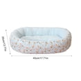thumbnail image 3 of Premium Floral Pet Bed - Aesthetic Anti-Anxiety Calming Cat Bed - Soft Flower Print for Small Pets, All Season, 3 of 6