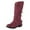 Red, variant on Boots for Women,Foreign Trade Autumn Winter Women Mid-Calf Boots with Belt Buckle Low Heel Round Toe Design for Comfortable All Day Wear,Knee High Boots Women,Red7