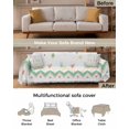 thumbnail image 3 of Boho Floral Botanical Sofa Covers for 3 Cushion,Washable Couch Cover for Sectional Sofa Slipcovers with Tassel,Botanical Geometric Aztec Tribal Leaf Loveseat Covers Futon Cover Throw Blanket 71x118, 3 of 8