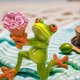 thumbnail image 5 of Valentine'S Day Decoration Proposal Flower Frog Resin Craft Ornaments, 5 of 5