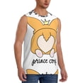 thumbnail image 2 of Gaeub Prince Corgi Dog Men's Sleeveless Muscle Shirts Workout Tank Tops, Odor Protection and Comfortable - Small, 2 of 8
