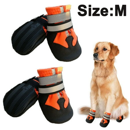 Dog Boots For Dogs Non-Slip  Waterproof Dog Booties For Outdoor  Dog Shoes For Medium To Large Dogs With Rugged Sole - Orange