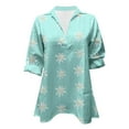 thumbnail image 4 of T-Shirt à Manches Longues pour Femmes Seductiva Rabais de 50 % Liquidation Femmes Hauts Amples en Coton et Lin Blouse à Imprimé Stylée pour Femmes Grande Taille T-Shirt à Manches Longues à Col en V, 4 of 4