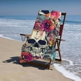 thumbnail image 4 of PHYHOO Classic Skull Beach Towel Large Lightweight Microfiber Towel Super Absorbent Sand Free Beach Blanket Thin Quick Dry Pool Towel for Beach Travel Sports Pool Bath Camping Yoga 30x60in, 4 of 8