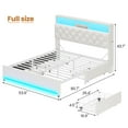 thumbnail image 4 of Afuhokles Full Bed Frame with Bookcase Headboard,LED Bed Frame with 4 Storage Drawers,Power Outlet, Modern Velvet Upholstered Platform Bed with 5 Shelf, No Box Spring Needed, Creamy White, 4 of 8
