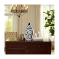thumbnail image 2 of Decorative Ceramic Temple Jar for Living Room Decor - Stylish Home Accent for Bedroom, Office, and Table Centerpiece - Modern Flower Vase for House, Entryway, or Kitchen Styling - 19", Blue & White, 2 of 12
