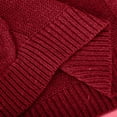 thumbnail image 6 of Herrnalise Women's Cable Cropped Sweater Long Sleeve Crewneck Pullover Knit Jumper Top Red,XL, 6 of 6