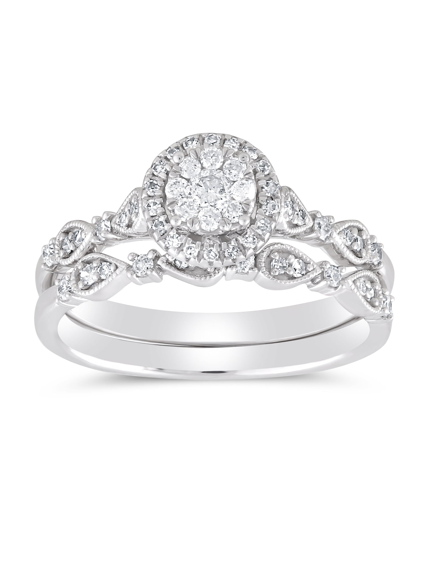 Forever Bride Forever Bride VintageInspired Art Deco Round Diamond