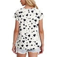 thumbnail image 4 of Camiseta de Manga Corta de las Mujeres de Cuello Redondo de Impresión Casual Top de las Señoras, Poliéster Ligero para el Hogar Diario Y Cómodo, 4 of 8