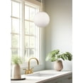 thumbnail image 6 of Kira Home Ceres 14" Mid Century Modern Globe Pendant Light, Minimalist White Frosted Glass Orb Hanging Lamp, Cool Brass, 6 of 7