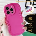 thumbnail image 5 of for iPhone 13 Pro Max Case 6.7 Inch Curly Wave Frame Phone Case Cute Design Color Aesthetic Phone Case Soft TPU Shockproof Protective Bumper Case Cover for Girls, Peachy, 5 of 7