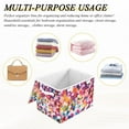 thumbnail image 6 of Yayeee Collapsible Cube Storage Bin with Lid Fabric Closet Decorative Basket with Handles, Black Colorful Circles, 6 of 7
