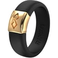 thumbnail image 1 of Alianza de silicona Rinfit Infinity Negro/Dorado Talla 7, 1 of 9