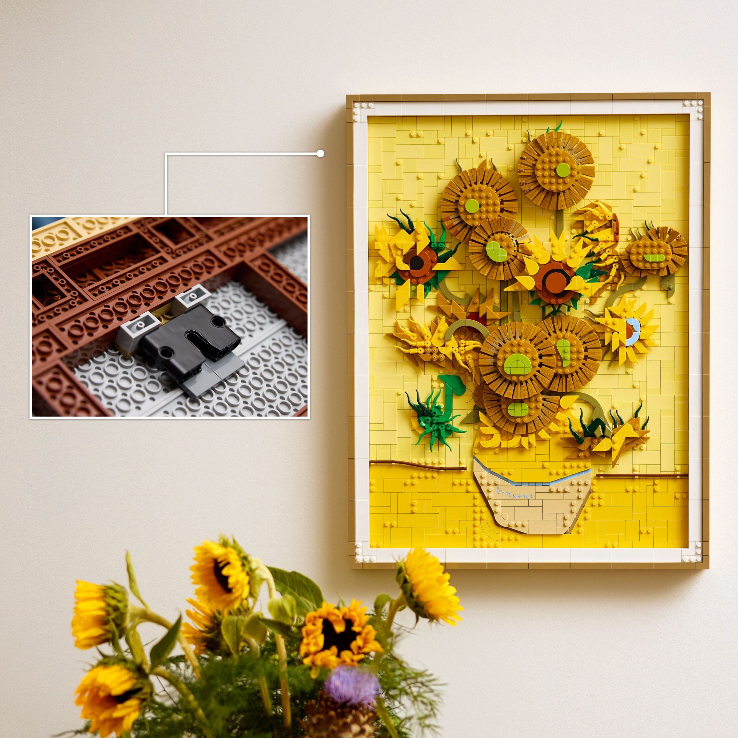 LEGO Art Vincent Van Gogh - Les Tournesols, Ensemble de Construction d’Œuvre d’Art Murale 31215