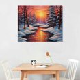 thumbnail image 2 of GOSMITH Winter, Scenic Artwork Canvas Print, Winter Landscape Wall Décor, Beautiful Large Wall Art Print, Forest River Canvas Print, Tree Wall Art, Wild Nature Artwork, Wall, 2 of 4