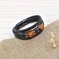 thumbnail image 6 of Wollet Tiger Eye Black Leather Bracelet for Men Natural Tiger Eye Jewelry, Set of 2, 6 of 6