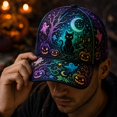 thumbnail image 5 of Halloween Print Baseball Cap Adjustable Snapback for Men Women Curved Brim Classic Casual Daily Hat, 5 of 6