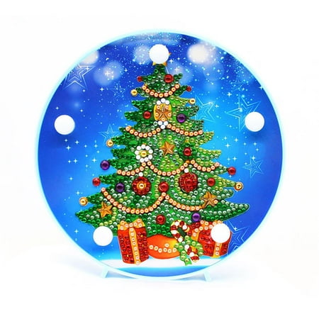 

5D DIY Diamond Painting Xmas Tree LED Night Light Home Desktop Decor Lamp for Baby Room Bedroom Store Club