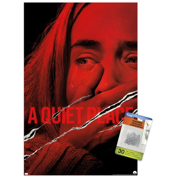 A Quiet Place - International One Sheet Wall Poster with Push Pins, 14.725" x 22.375"