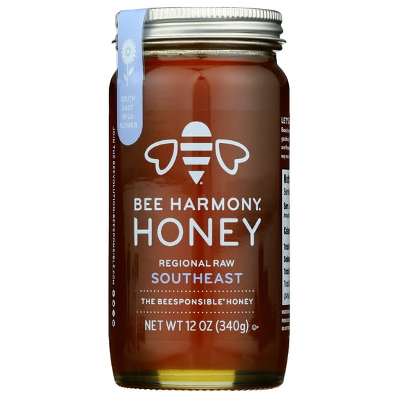 Pack of 6, Bee Harmony Regional Raw Southeast Honey, 12 oz