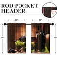 thumbnail image 2 of Farmhouse Kitchen Curtains Red Wine and Grapes Window Curtains Short Tier Curtains Over Sink, Black Vintage Modern Art Painting Decor Rod Pocket Window Drapes Set of 2 (26x36 Inch), 2 of 6