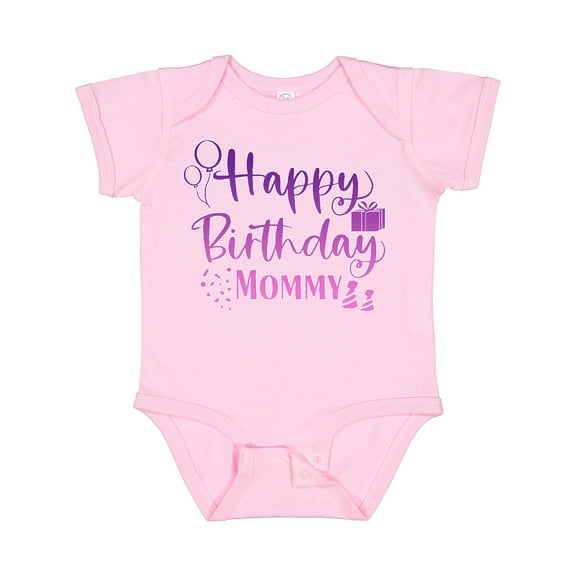 Inktastic Purple Happy Birthday Mommy Boys or Girls Baby Bodysuit