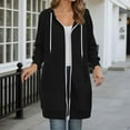thumbnail image 2 of idosla Long Hoodies for Women Full Zip Up Pullover Tunic Sweatshirts with Pockets Trendy Fall Winter Clothes Y2K (Black, XXL), 2 of 4