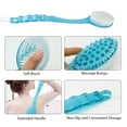 thumbnail image 2 of Clearance Brush Scrubber Anti Slip Long Handle Back Brush For Shower, Dual-Sided back Scratchers Back Brush with Stiff and Soft Bristles,Body Exfoliator for Bath or Dry Brush, Blue, 2 of 9