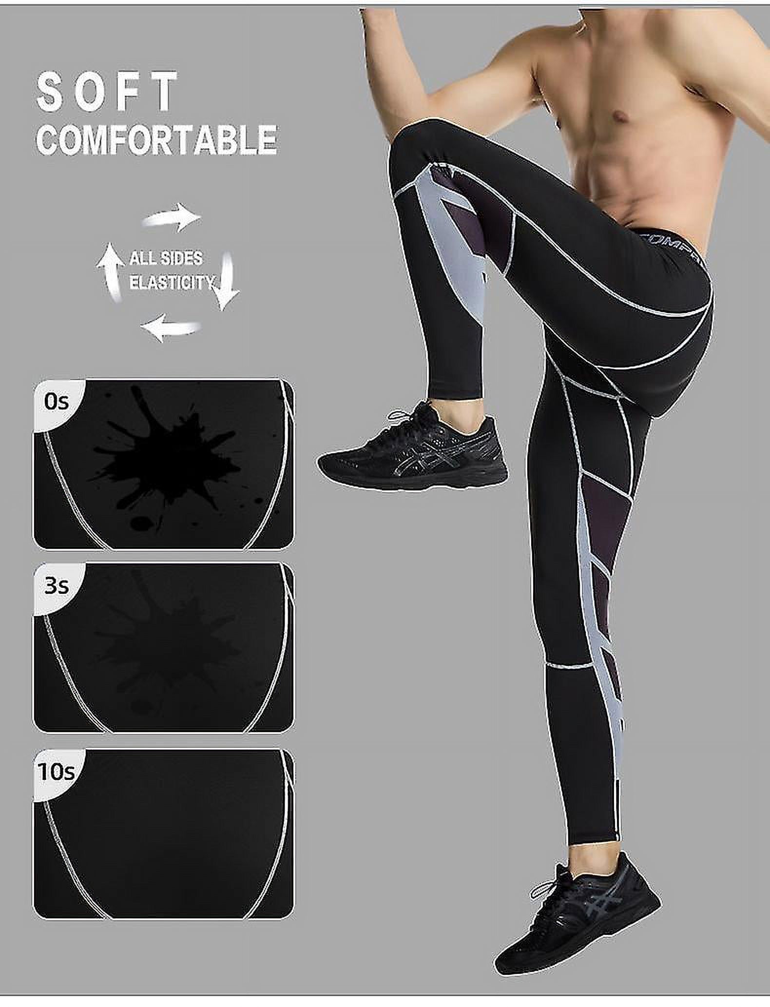 Pantalon De Compression Homme - Legging Sport Séchage Rapide - Avec Poches Latérales - Pour Running, Fitness, Cyclisme - 10