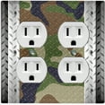 thumbnail image 1 of Metal Light Switch Plate Outlet Cover (Multi Camo 2 - Double Duplex), 1 of 2
