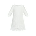 thumbnail image 3 of Girls Dress Lace Wave Hem Off White Elegant Party 5 Years, 3 of 7