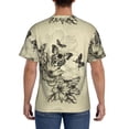 thumbnail image 3 of Vsdgher Vintage Floral Print Men's Dry Fit Mesh Athletic Shirts Moisture Wicking Tennis T-Shirt Tops, 3 of 9