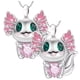 thumbnail image 1 of Collar con Dije de Ajolote AxolotlNeck07 2Pzas Ajolote/Corazón Plata/Rosa Metal Cadena y Dije., 1 of 4