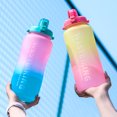 thumbnail image 4 of YAHHU 67.6 oz / 2000ml Large Capacity Sports Water Bottle with Straw & Handle Yellow Pink Gradient, 4 of 4