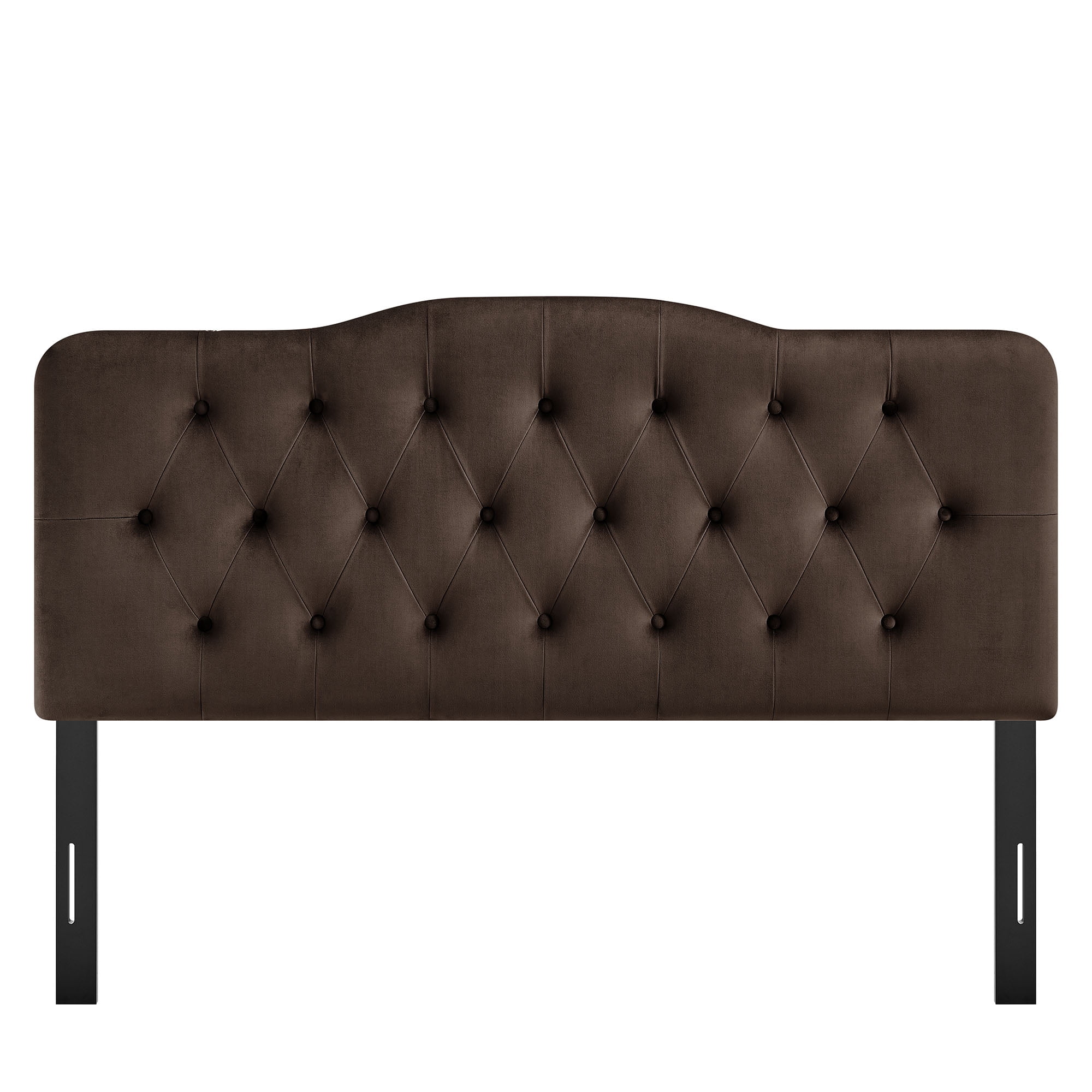 Annabel Stain-Resistant Performance Velvet Queen Headboard in Chocolate Brown